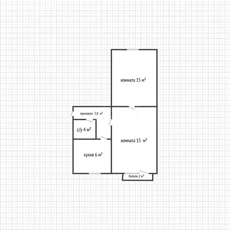 2-комнатная квартира: станица Гиагинская, Заводская улица, 17 (44.08 ... - Фото 1