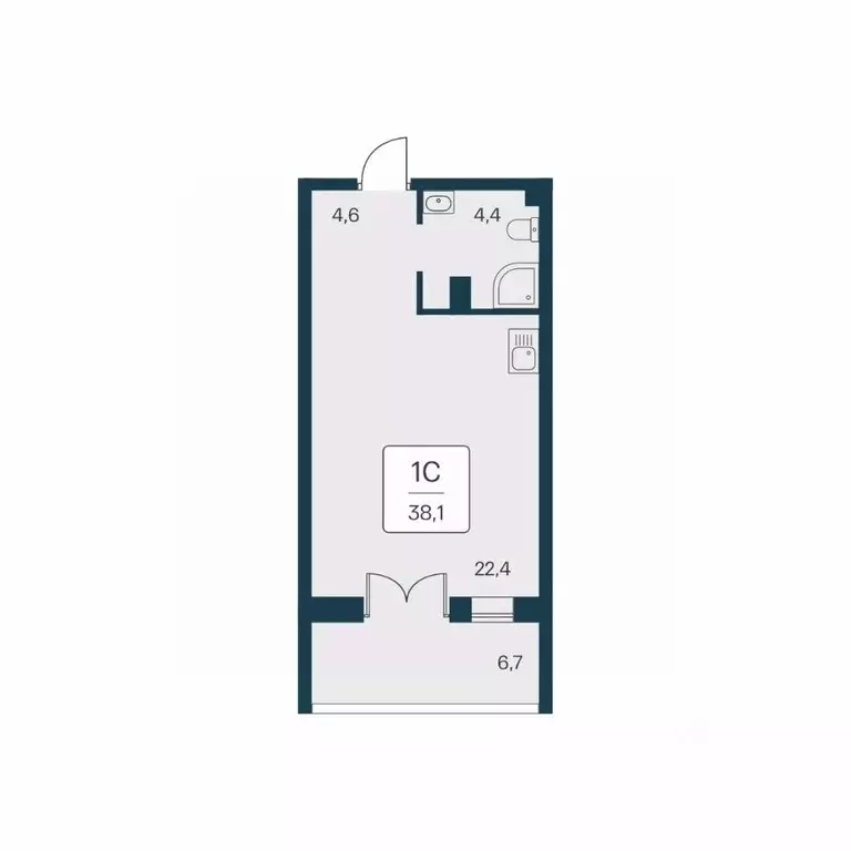 Студия Крым, Алупка ш. Севастопольское, 6Ак3 (38.1 м) - Фото 1