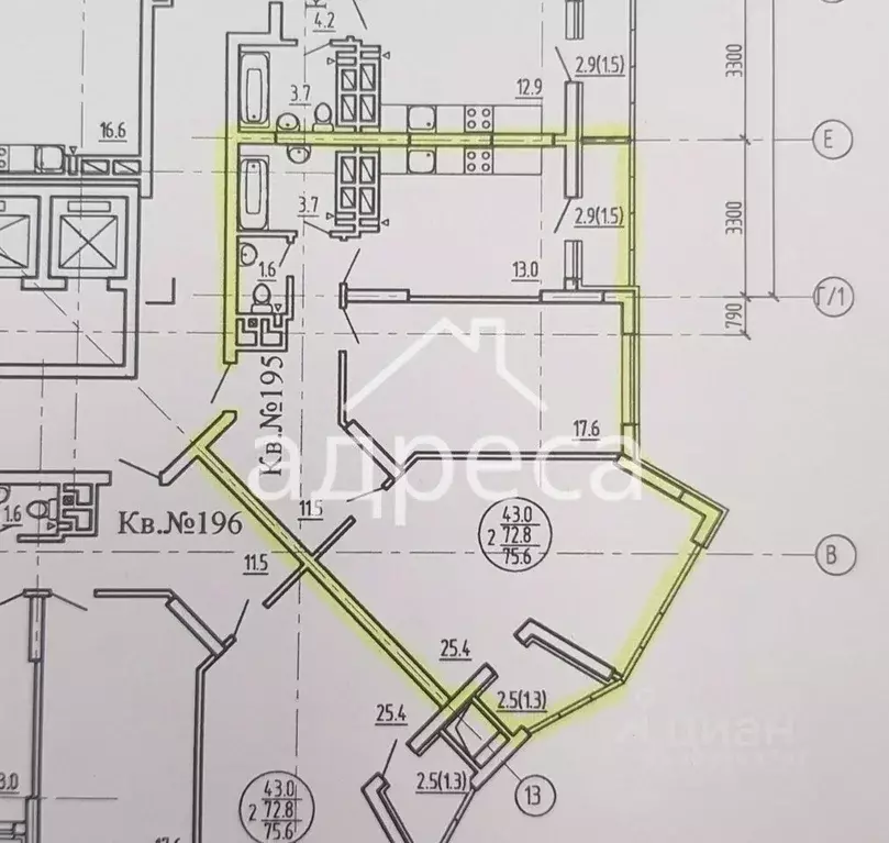 2-к кв. самарская область, самара просп. карла маркса, 246 (75.0 м) - Фото 1