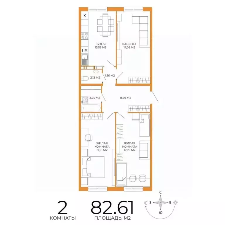 2-к кв. Пензенская область, Пенза ул. Яшиной, 14 (82.61 м) - Фото 1