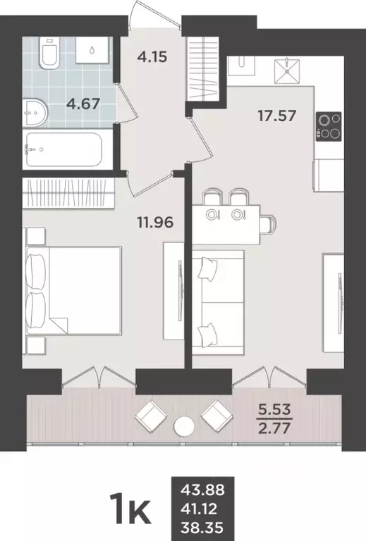 1-к кв. Калининградская область, Калининград Невский Парк жилой ... - Фото 1