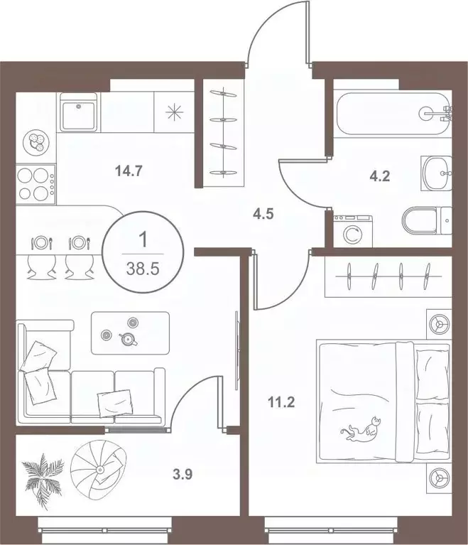 1-к кв. Пензенская область, Пенза Арбеково жилрайон, Дальнее Арбеково ... - Фото 2