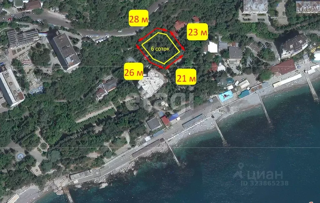 Участок в Крым, Ялта муниципальный округ, Кореиз пгт, пос. Мисхор  ... - Фото 1