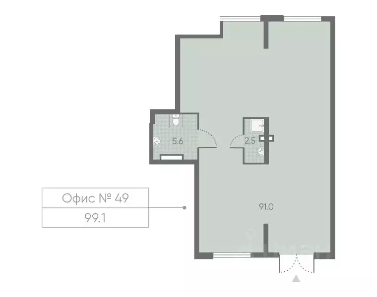 Помещение свободного назначения в Москва Лучи жилой комплекс (99 м) - Фото 1