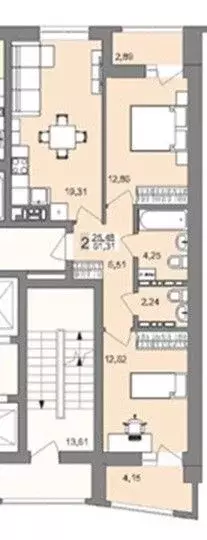 2-к кв. Свердловская область, Екатеринбург ул. Металлургов, 63 (61.31 ... - Фото 1