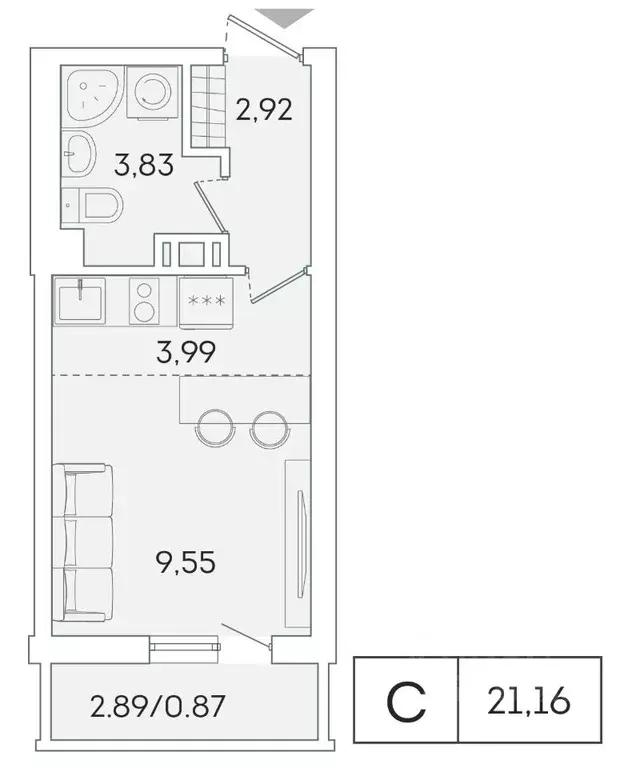 Студия Ленинградская область, Мурино Всеволожский район, ул. Графская, ... - Фото 1