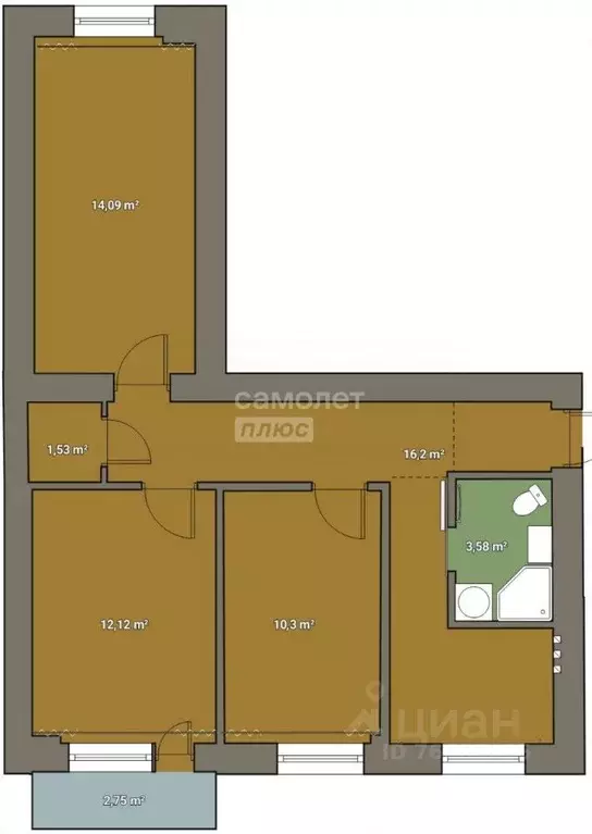3-к кв. Воронежская область, Воронеж Ленинский просп., 153 (59.3 м) - Фото 2