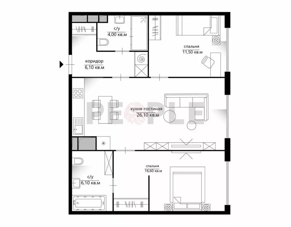 3-комнатная квартира: Москва, улица Василия Ланового, 7с1 (69.5 м) - Фото 1