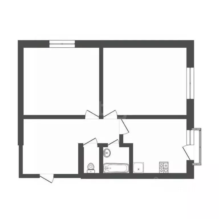 2-к кв. Тульская область, Тула ул. Токарева, 89 (61.7 м) - Фото 1