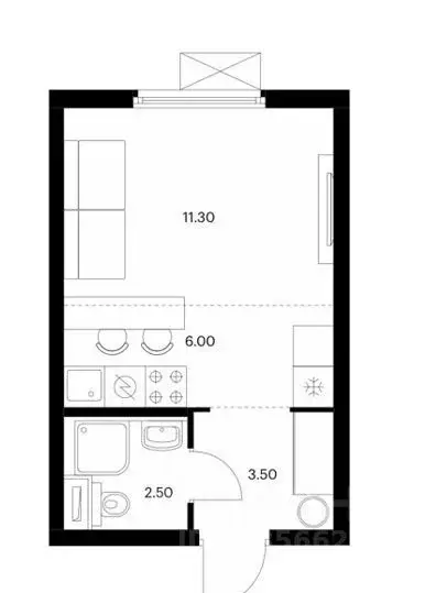 Студия Московская область, Мытищи Ярославское ш., 120Бк2 (23.4 м) - Фото 2