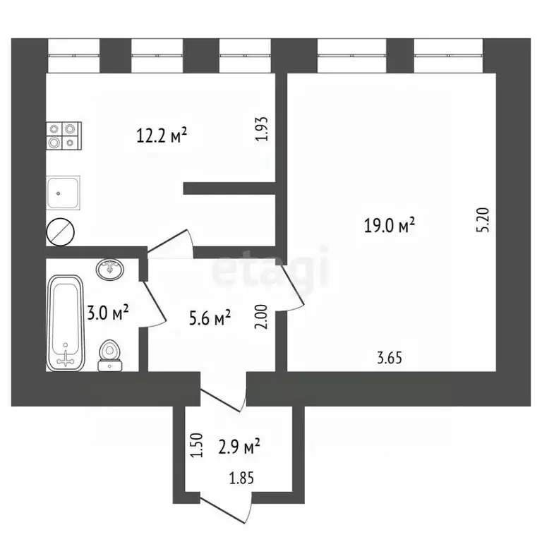 1-к кв. Крым, Евпатория ул. Имени Володи Дубинина, 6 (44.5 м) - Фото 2