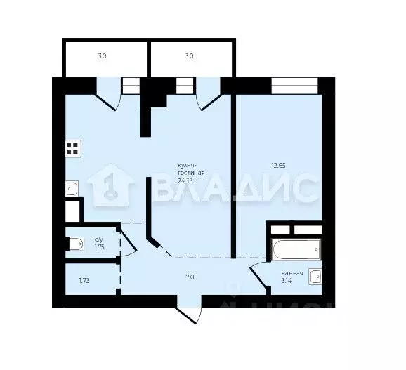 2-к кв. Санкт-Петербург Учительская ул., 18к1 (50.6 м) - Фото 2