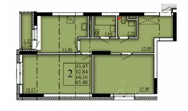 2-к кв. Башкортостан, Уфа Затон-Восточный жилрайон, Паруса жилой ... - Фото 1