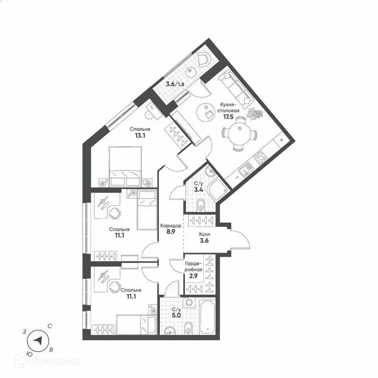 Продаётся 3-к квартира, 78.4 м - Фото 0