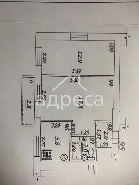 2-к кв. Самарская область, Самара ул. Красных Коммунаров, 46 (41.5 м) - Фото 1