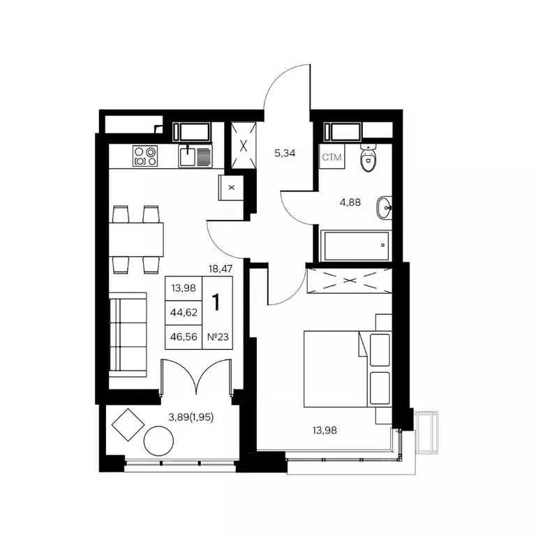 1-к кв. Калужская область, Обнинск Заовражье жилрайон, Новый город ... - Фото 0