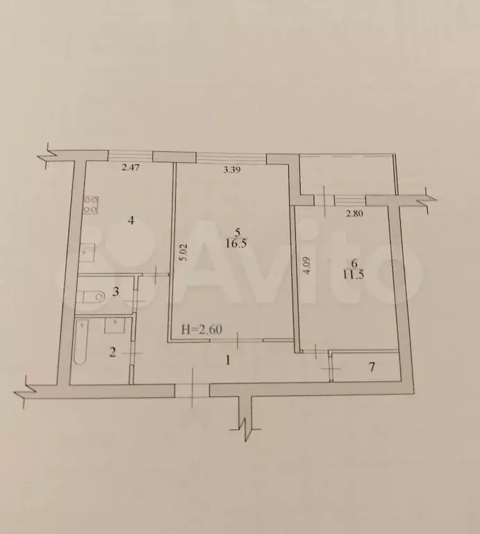 2-к. квартира, 50,5 м, 4/9 эт. - Фото 0
