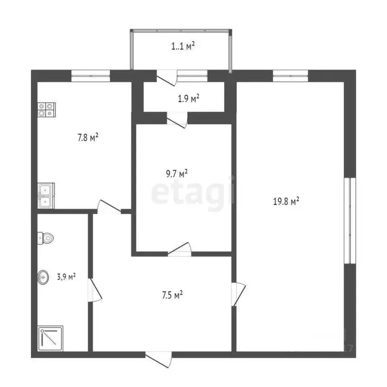 2-к кв. Севастополь ул. Флагманская, 1 (51.5 м) - Фото 1