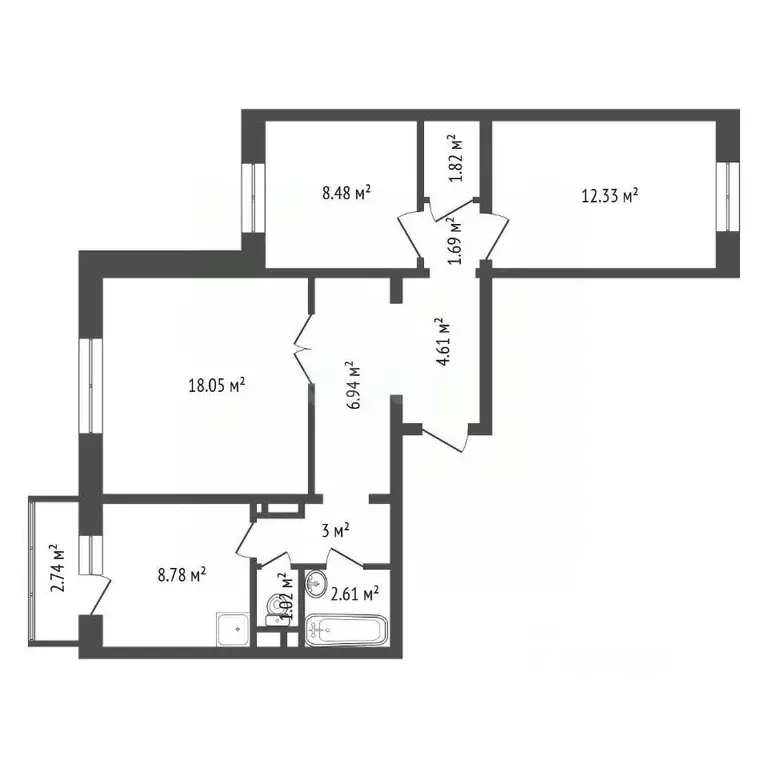 3-к кв. Красноярский край, Красноярск Нанжуль-Солнечный мкр, ул. ... - Фото 2