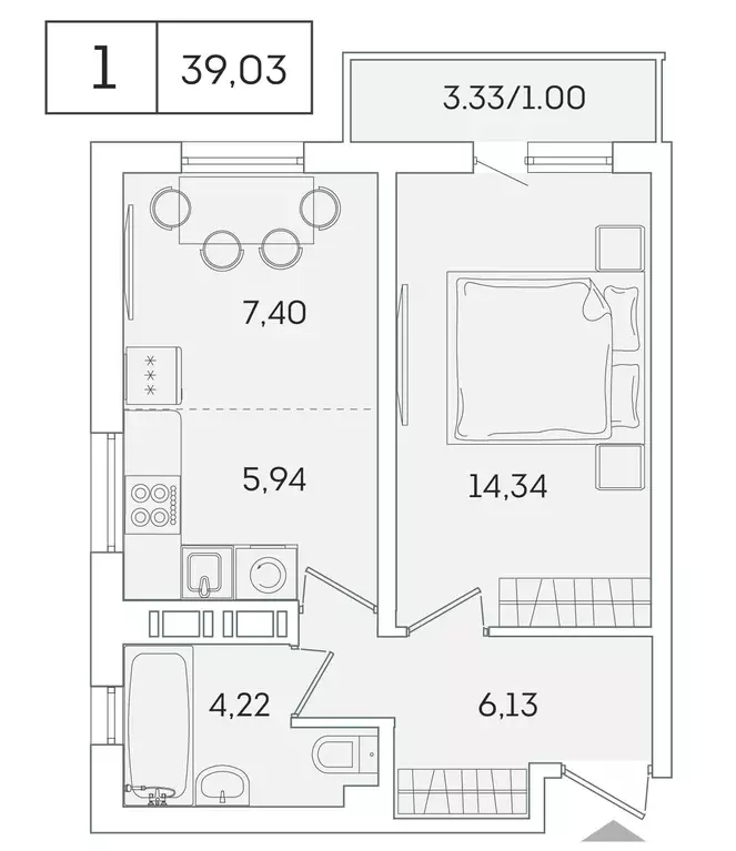 Продаётся 1-к квартира, 38 м - Фото 0