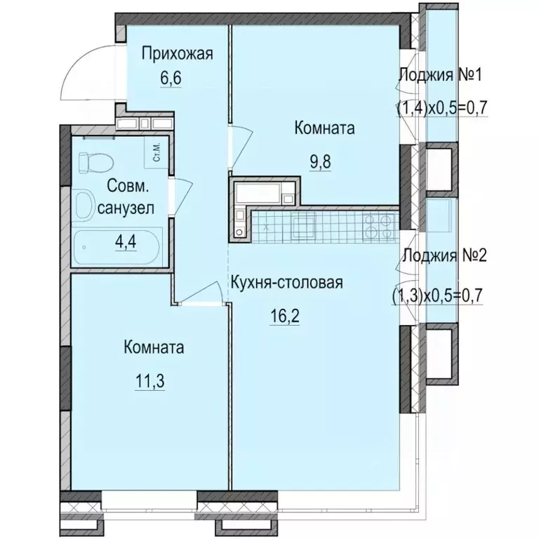 2-к кв. Татарстан, Казань Ферма-2 жилмассив,  (49.8 м) - Фото 0