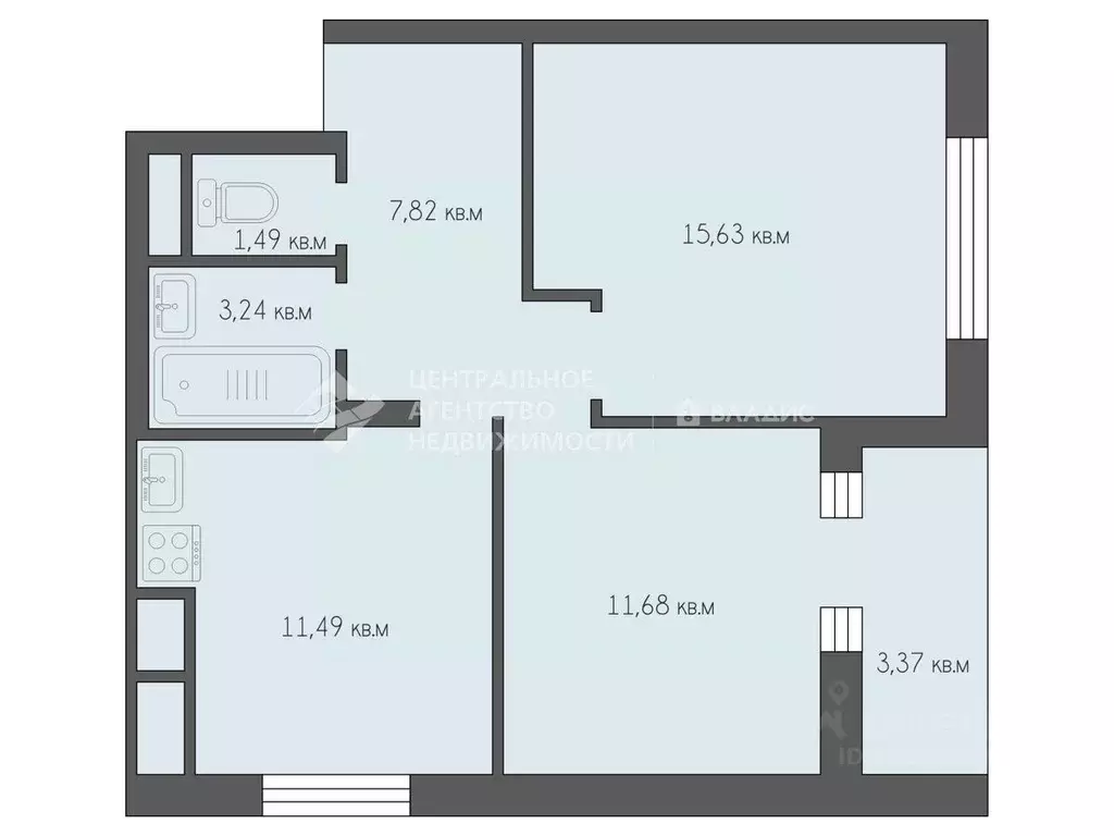 2-к кв. Рязанская область, Рязань ул. МОГЭС (54.72 м) - Фото 0