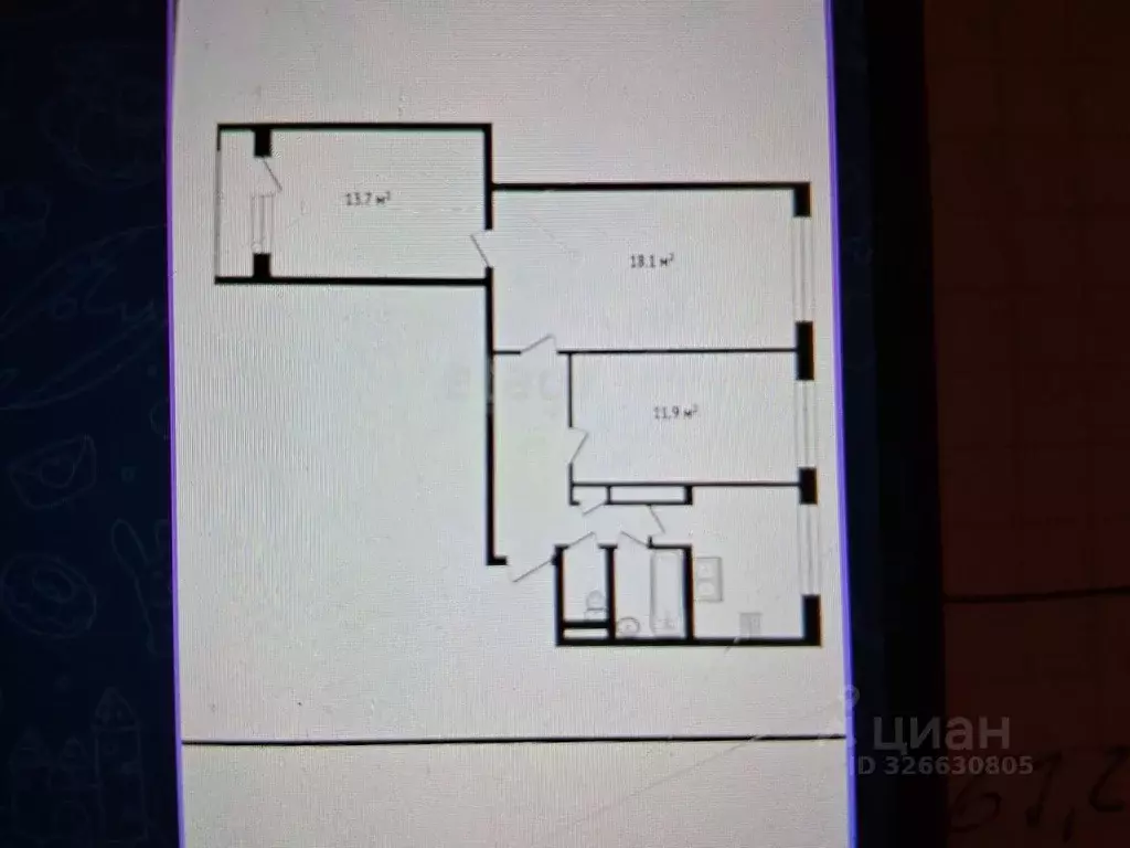 3-к кв. Санкт-Петербург Петергофское ш., 5К1 (60.7 м) - Фото 1