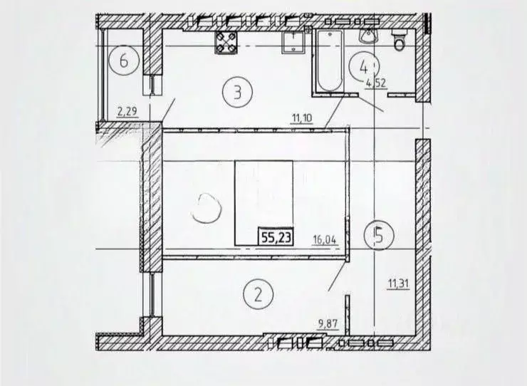2-к кв. Калининградская область, Калининград бул. Борисовский, 4 (55.6 ... - Фото 1