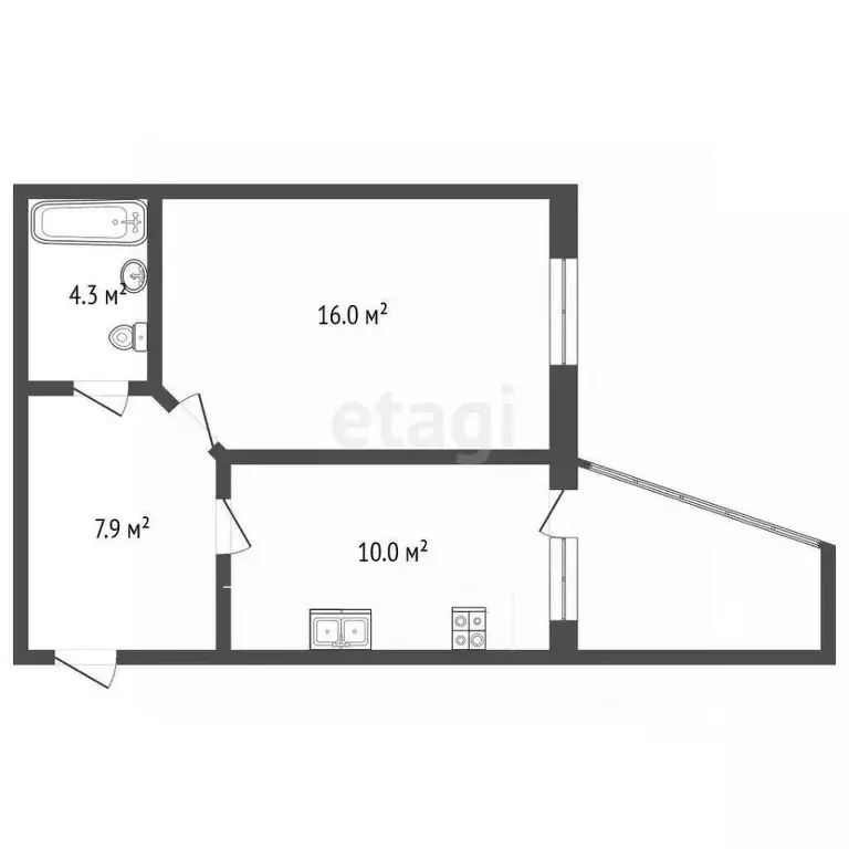 1-к кв. Тамбовская область, Тамбов Селезневская ул., 2Бк5 (39.5 м) - Фото 2
