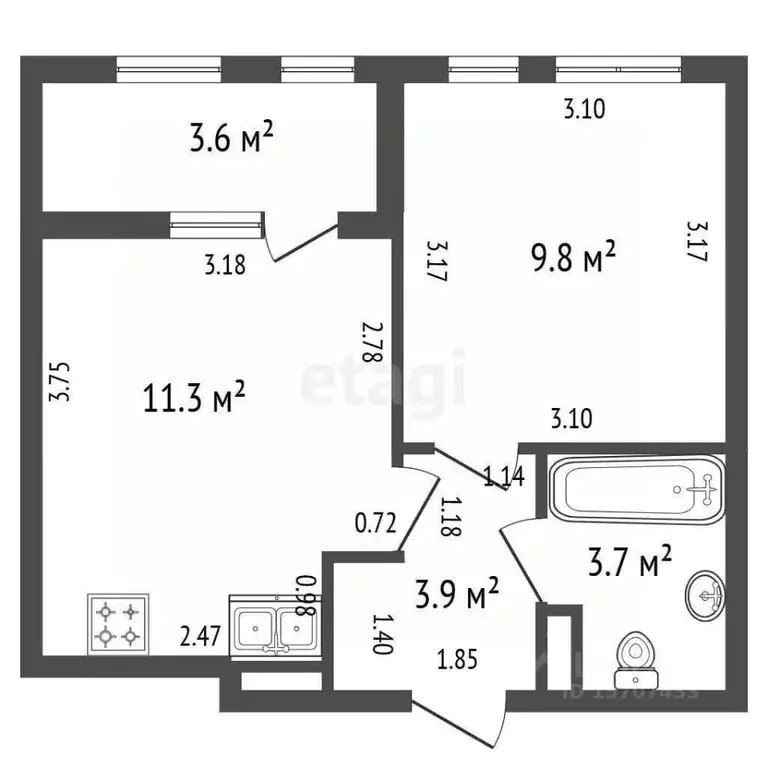 1-к кв. Санкт-Петербург Манчестерская ул., 5к1 (32.3 м) - Фото 1
