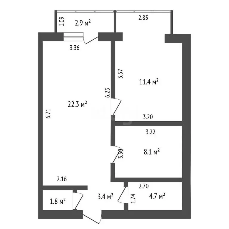 2-комнатная квартира: Батайск, улица Максима Горького, 491Вк1 (51.7 м) - Фото 1