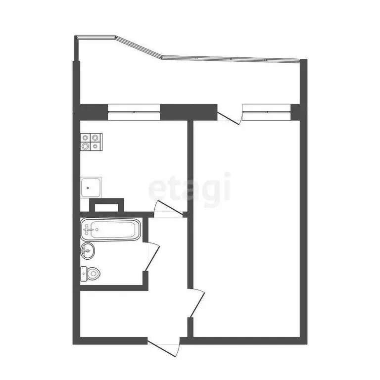 1-комнатная квартира: Томск, Речной переулок, 4 (34.7 м) - Фото 1
