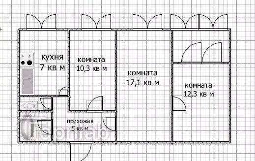 3-к кв. Башкортостан, Уфа ул. 50 лет СССР, 48 (59.0 м) - Фото 2