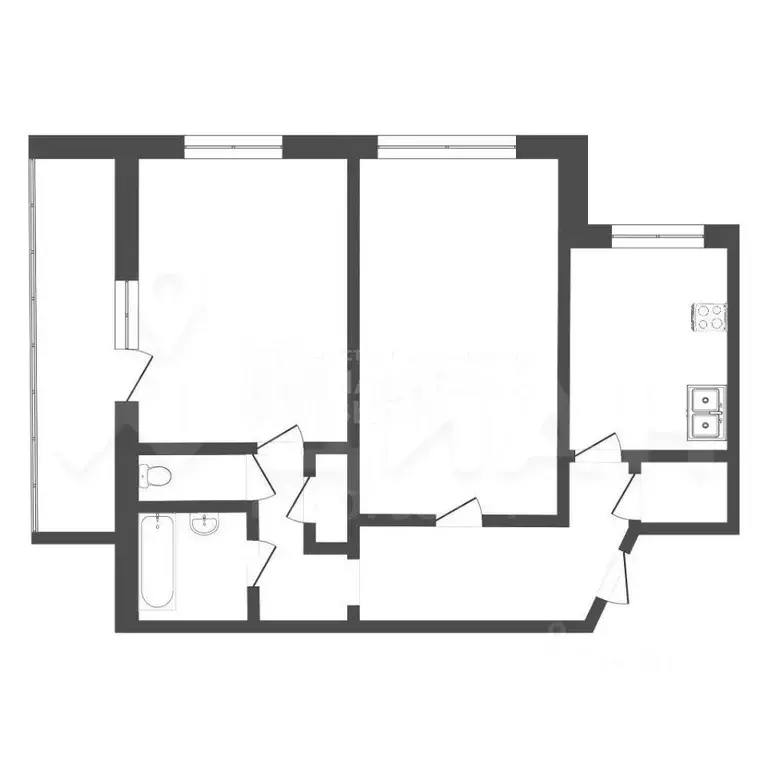 2-к кв. Санкт-Петербург ул. Джона Рида, 7к3 (60.0 м) - Фото 2