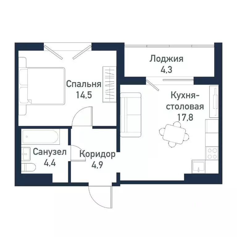 1-к кв. Челябинская область, Челябинский городской округ, пос. ... - Фото 1