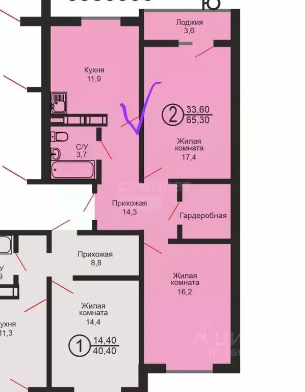 2-к кв. Оренбургская область, Оренбург ул. Эссена, 12 (65.3 м) - Фото 2