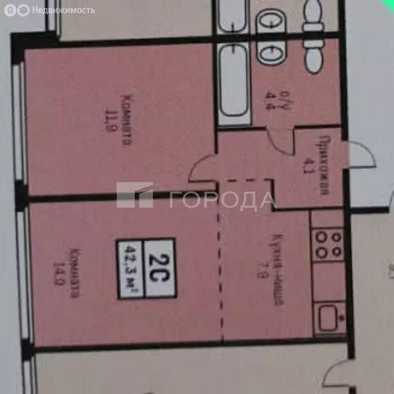 2-комнатная квартира: Барнаул, улица Сергея Семёнова, 27к2 (42.5 м) - Фото 0