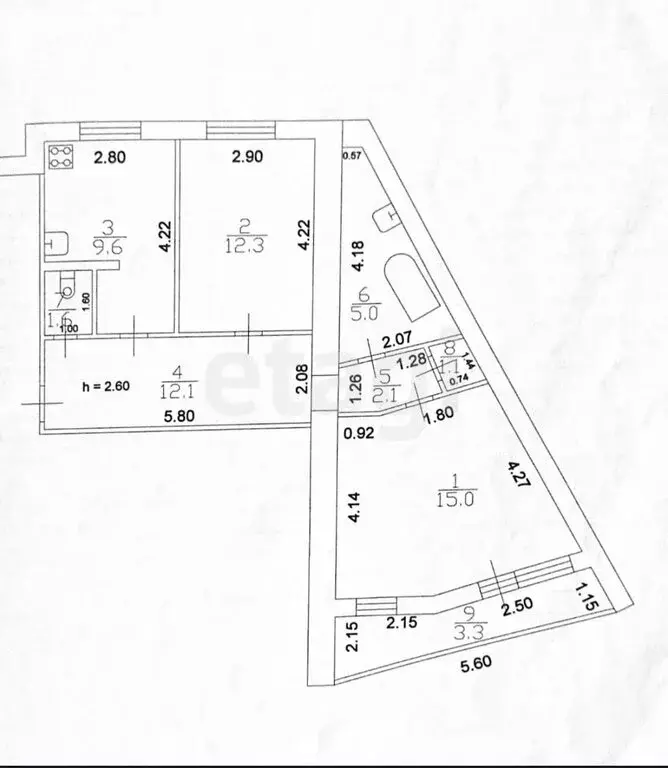 2-комнатная квартира: Казань, проспект Победы, 142 (58.8 м) - Фото 1