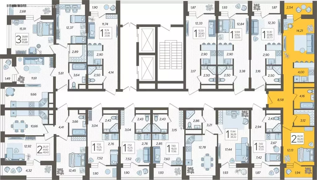 2-комнатная квартира: Сочи, микрорайон Бытха, Ясногорская улица, ... - Фото 2