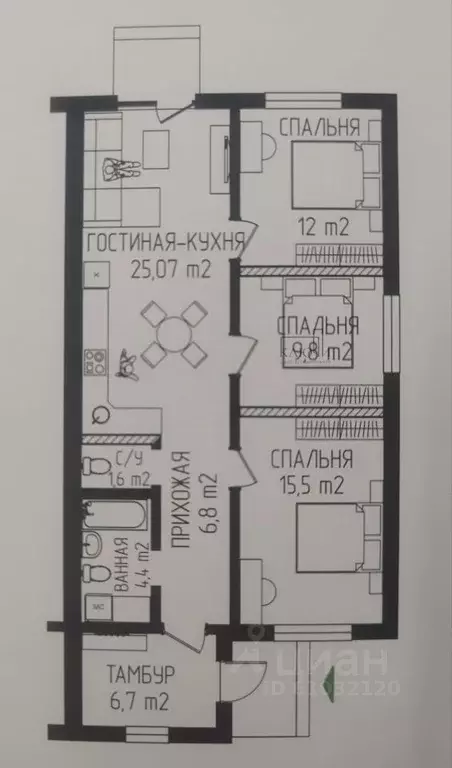 Таунхаус в Челябинская область, Магнитогорск ул. Монастырская (85 м) - Фото 2