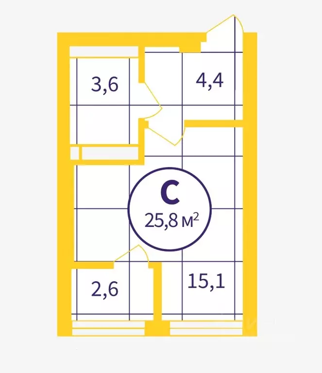 Студия Свердловская область, Екатеринбург ул. Советская, 19Б (24.53 м) - Фото 1