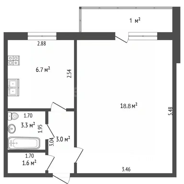 1-к кв. Крым, Сакский район, с. Штормовое ул. Ленина, 6 (33.2 м) - Фото 2