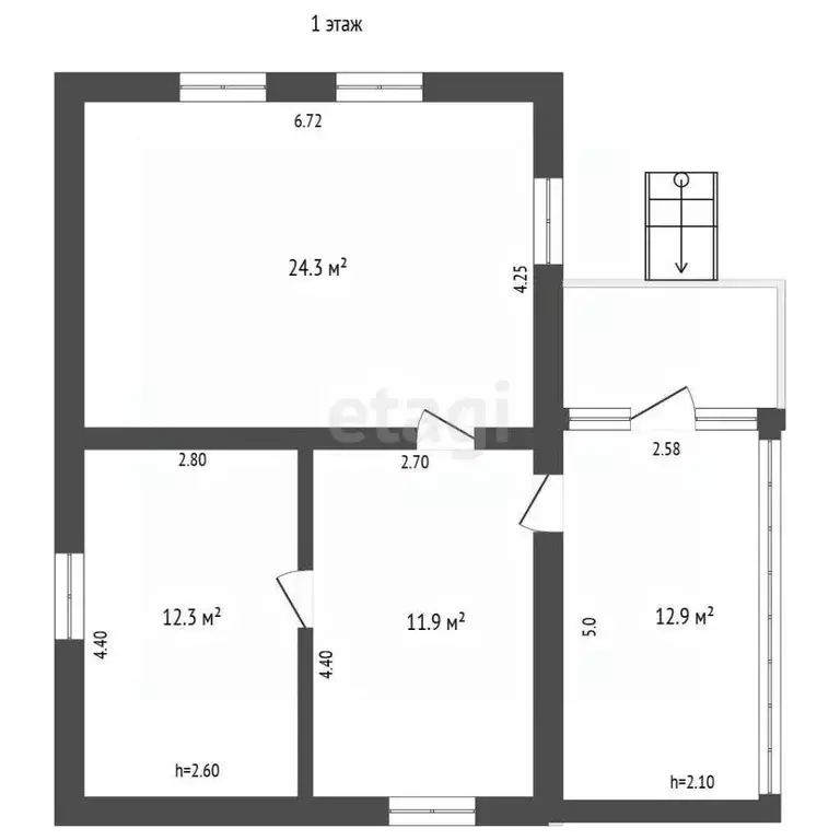 Дом в Крым, Бахчисарайский район, Верхореченское с/пос, с. Синапное ... - Фото 2