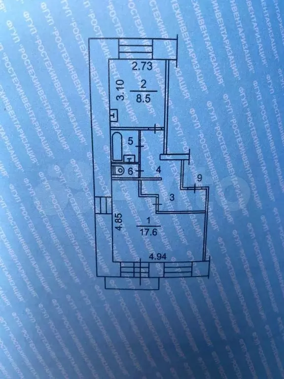 1-к. квартира, 38,5 м, 5/6 эт. - Фото 0