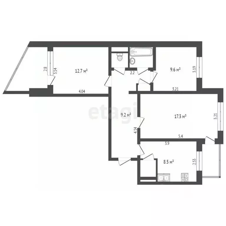 3-к кв. Крым, Симферополь ул. Марка Донского (66.1 м) - Фото 0