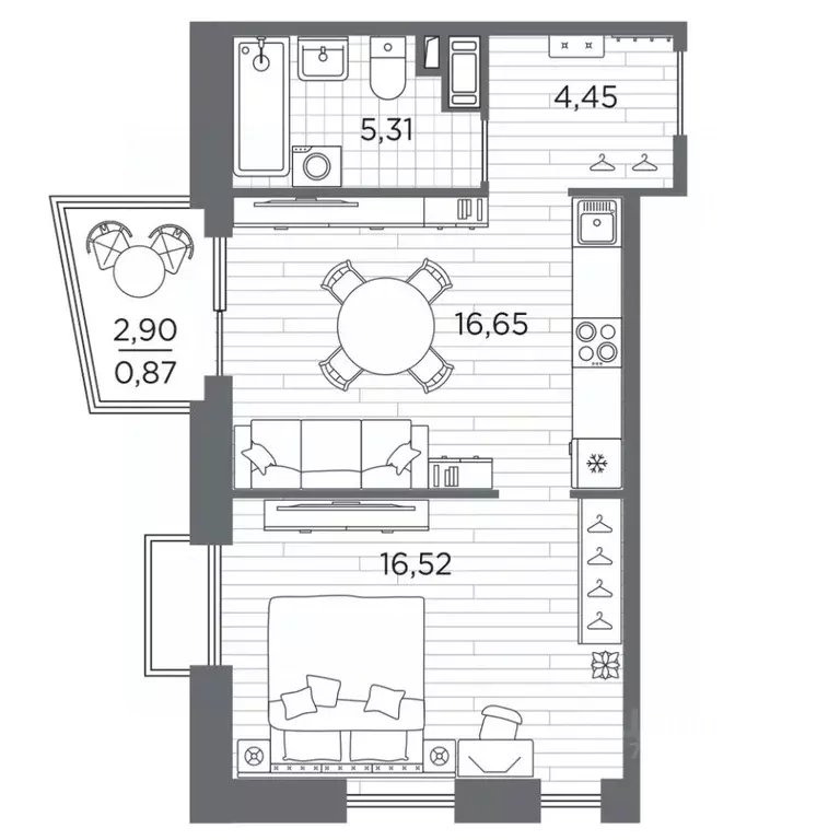 1-к кв. Санкт-Петербург Полюстровский просп., 87 (43.8 м) - Фото 1