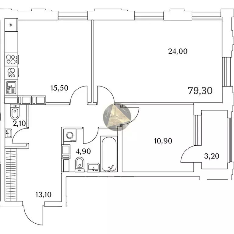 2-комнатная квартира: Санкт-Петербург, Планерная улица, 99 (79.3 м) - Фото 1