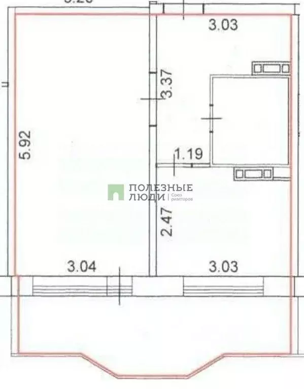 1-к кв. Томская область, Томск Урожайный пер., 29/1 (35.0 м) - Фото 2
