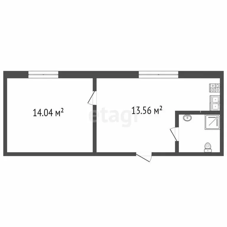 1к в -комнатной квартире (13 м) - Фото 1