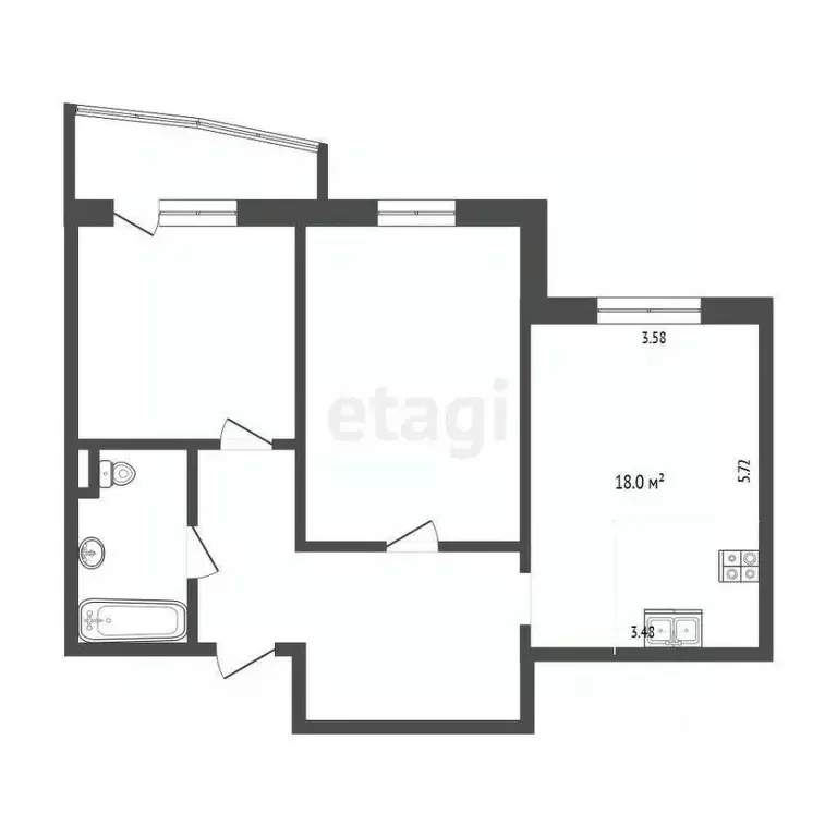 2-к кв. Ханты-Мансийский АО, Сургут ул. Маяковского, 10 (60.1 м) - Фото 2